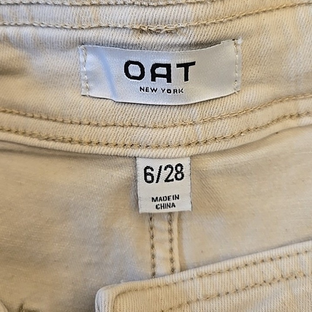 OAT New York Cream Stretch Twill Womens Pants Size 6/28 (27x27) Style P0004-SJTJ - Picture 7 of 8